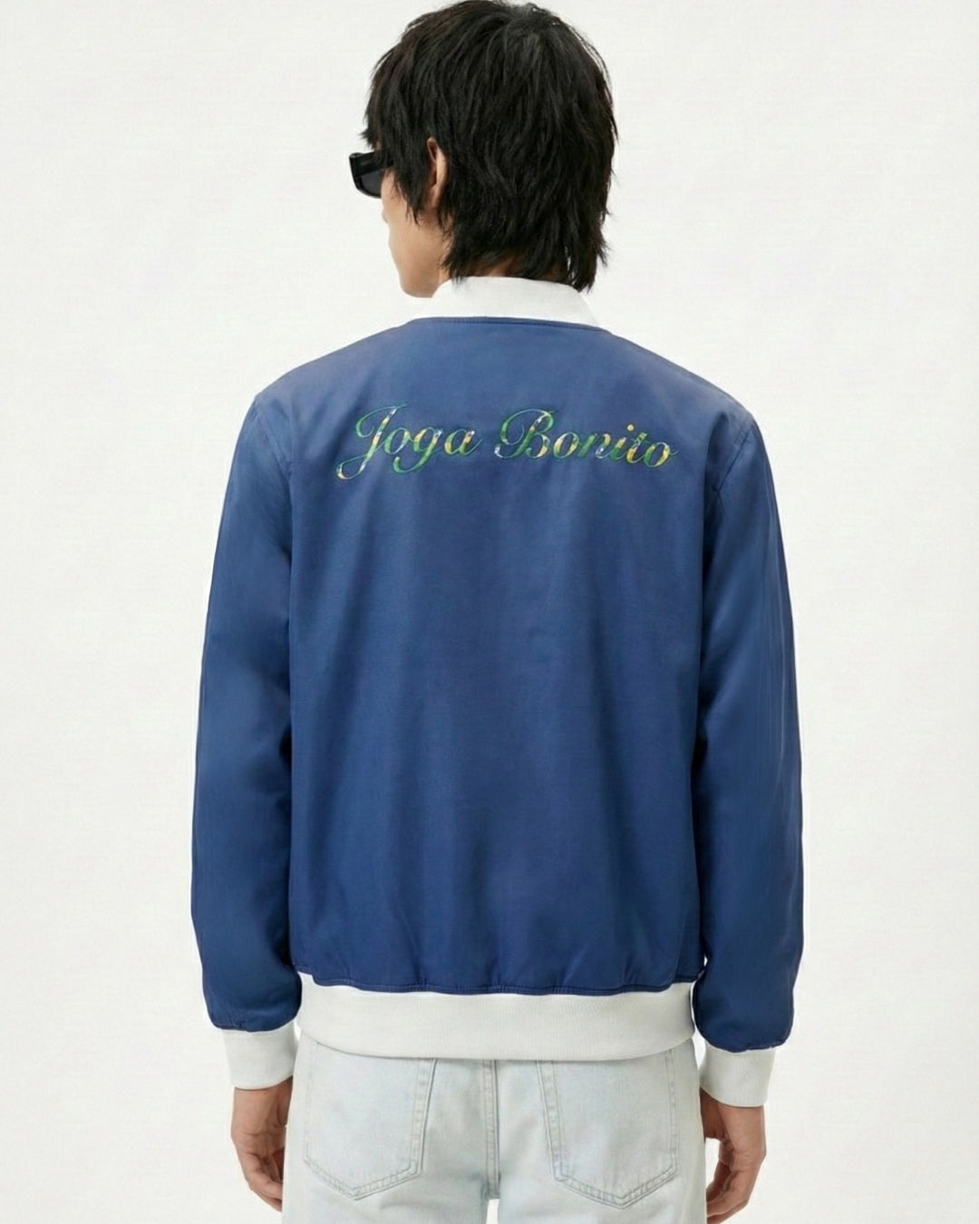 The Joga Bonito Rhythm Navy Bomber Jacket